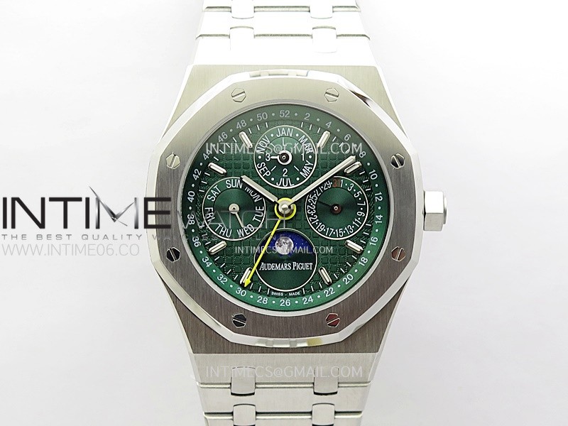 Royal Oak 41mm Complicated 26574 SS BBR Best Edition Green Dial on SS Bracelet A5134