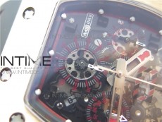 RM011-FM RG CHRONOGRAPH RG CASE KVF 1:1 BEST EDITION CRYSTAL SKELETON DIAL ON BLACK RUBBER STRAP A7750