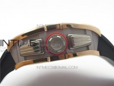 RM011-FM RG CHRONOGRAPH RG CASE KVF 1:1 BEST EDITION CRYSTAL SKELETON DIAL ON BLACK RUBBER STRAP A7750