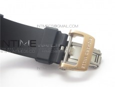 RM011-FM RG CHRONOGRAPH RG CASE KVF 1:1 BEST EDITION CRYSTAL SKELETON DIAL ON BLACK RUBBER STRAP A7750