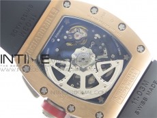 RM011-FM RG CHRONOGRAPH RG CASE KVF 1:1 BEST EDITION CRYSTAL SKELETON DIAL ON BLACK RUBBER STRAP A7750