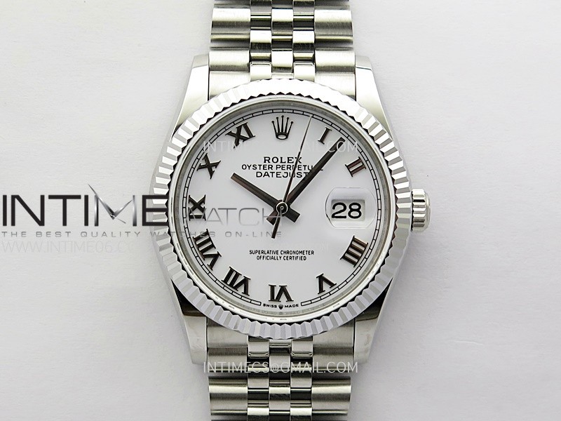DateJust 36MM 126234 SS APSF 1:1 Best Edition White Dial Roman Markers on SS Jubilee Bracelet SA3235