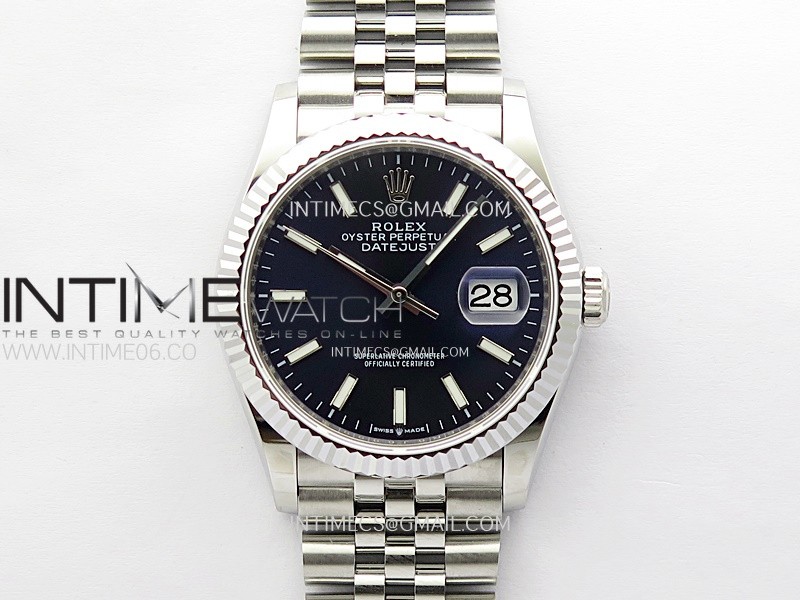 DateJust 36MM 126234 SS APSF 1:1 Best Edition Blue Dial Sticks Markers on SS Jubilee Bracelet SA3235