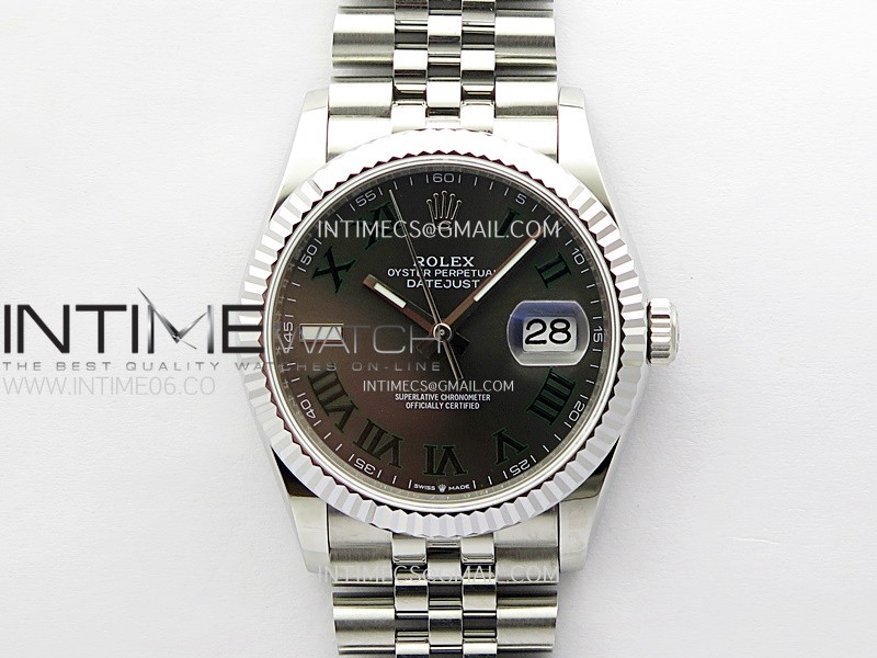 DateJust 36MM 126234 SS APSF 1:1 Best Edition Gray Dial Roman Markers on SS Jubilee Bracelet SA3235