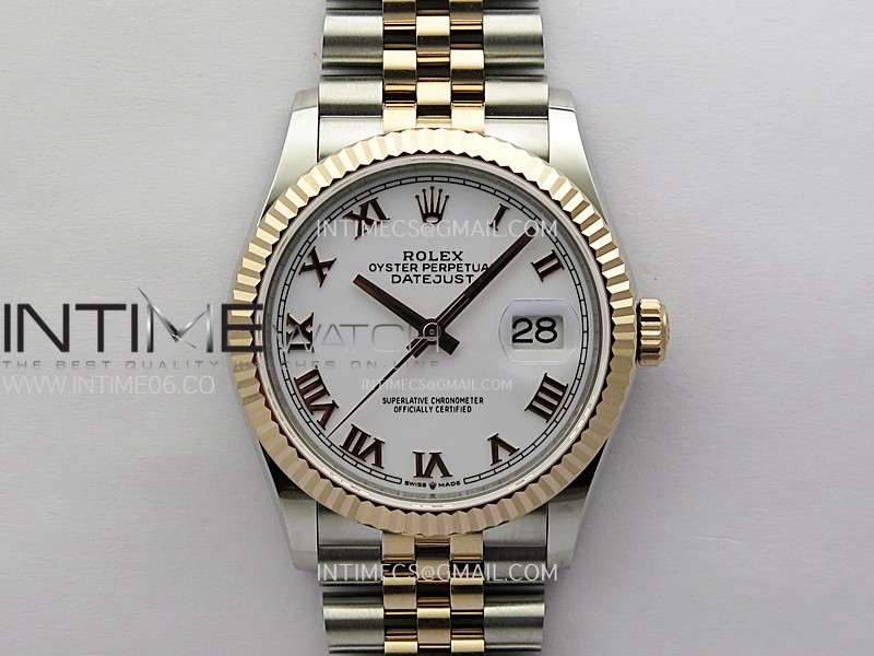 DateJust 36MM 126231 SS/RG APSF 1:1 Best Edition White Dial Roman Markers on SS/RG Jubilee Bracelet SA3235