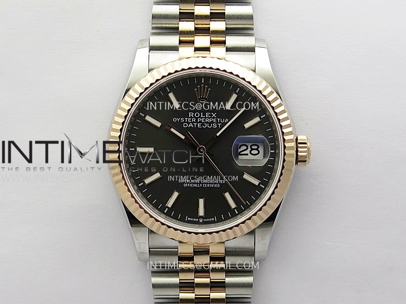 DateJust 36MM 126231 SS/RG APSF 1:1 Best Edition Gray Dial Stick Markers on SS/RG Jubilee Bracelet SA3235