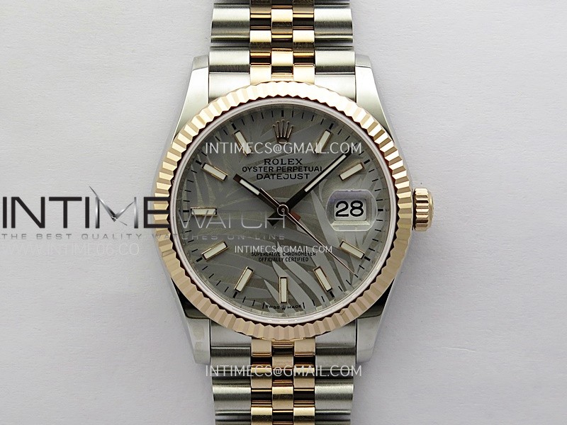 DateJust 36MM 126231 SS/RG APSF 1:1 Best Edition Palm Leaf Dial Sticks Markers on SS/RG Jubilee Bracelet SA3235