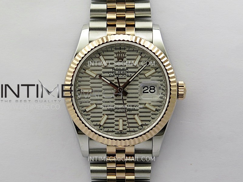DateJust 36MM 126231 SS/RG APSF 1:1 Best Edition Silver Fluted Dial Sticks Markers on SS/RG Jubilee Bracelet SA3235