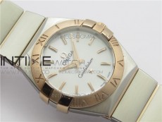 Constellation Ladies 27mm K11F 1:1 Best Edition SS/RG White MOP Dial Diamonds Markers on SS/RG Bracelet ETA Quartz