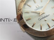 Constellation Ladies 27mm K11F 1:1 Best Edition SS/RG White MOP Dial Diamonds Markers on SS/RG Bracelet ETA Quartz
