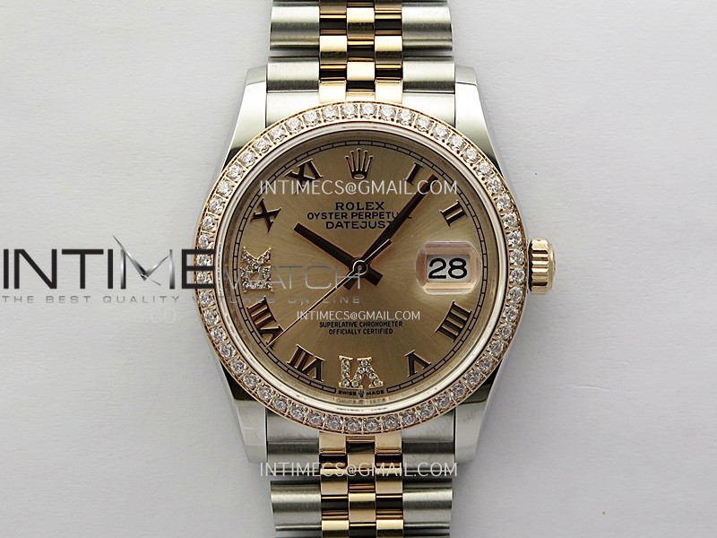 DateJust 36MM 126281 SS/RG APSF 1:1 Best Edition Rose Gold Dial Roman Markers on SS/RG Jubilee Bracelet SA3235