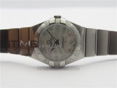 Constellation Ladies 27mm K11F 1:1 Best Edition SS White MOP Textured Dial Diamonds Markers on SS Bracelet ETA Quartz