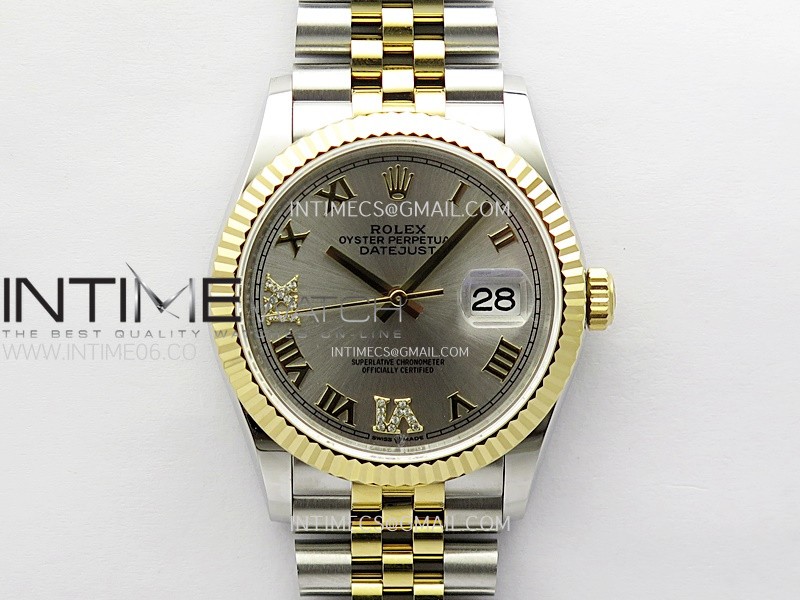 DateJust 36MM 126233 SS/YG APSF 1:1 Best Edition Silver Dial Roman Markers on SS/YG Jubilee Bracelet SA3235