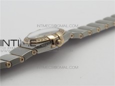 Constellation Ladies 27mm K11F 1:1 Best Edition SS/RG Diamonds Bezel White MOP Dial Stick Markers on SS/RG Bracelet ETA Quartz