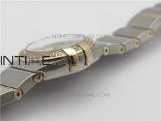 Constellation Ladies 27mm K11F 1:1 Best Edition SS/RG Diamonds Bezel White MOP Dial Stick Markers on SS/RG Bracelet ETA Quartz