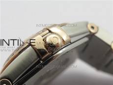 Constellation Ladies 27mm K11F 1:1 Best Edition SS/RG Diamonds Bezel White MOP Dial Stick Markers on SS/RG Bracelet ETA Quartz