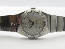 Constellation Ladies 27mm K11F 1:1 Best Edition SS Diamonds Bezel White MOP Dial Stick Markers on SS Bracelet ETA Quartz