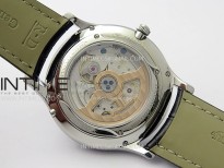 Master Ultra Thin Perpetual Calendar SS J Factory Best Edition Silver Dial on Black Leather Strap A868