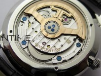 Master Ultra Thin Perpetual Calendar SS J Factory Best Edition Silver Dial on Black Leather Strap A868