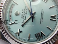 Day Date 228236 40mm 904L SS 1:1 AR+F Best Edition Ice Blue Dial Roman Markers on SS President Bracelet SA3255