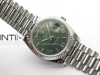 Day Date 228236 40mm 904L SS 1:1 AR+F Best Edition Green Dial Roman Markers on SS President Bracelet SA3255