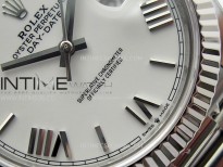 Day Date 228236 40mm 904L SS 1:1 AR+F Best Edition White Dial Roman Markers on SS President Bracelet SA3255