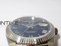 Day Date 228236 40mm 904L SS 1:1 AR+F Best Edition Blue Dial Roman Markers on SS President Bracelet SA3255