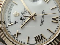 Day Date 228235 40mm 904L RG 1:1 AR+F Best Edition White Dial Roman Markers on RG President Bracelet SA3255