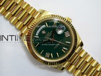 Day Date 228238 40mm 904L YG 1:1 AR+F Best Edition Green Dial Roman Markers on YG President Bracelet SA3255
