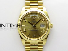 Day Date 228238 40mm 904L YG 1:1 AR+F Best Edition Gold Dial Roman Markers on YG President Bracelet SA3255