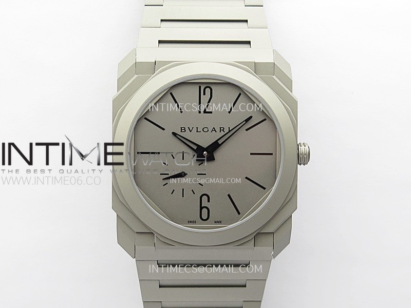 Octo Finissimo Satin-polished Ti BVF 1:1 Best Edition Gray Dial on Satin-polished Ti Bracelet Asian Micro Rotor Movement