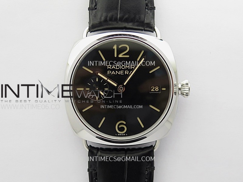 Radiomir PAM1294 Y 40mm SS VSF 1:1 Best Edition Black Dial on Black Leather Strap Asian P900