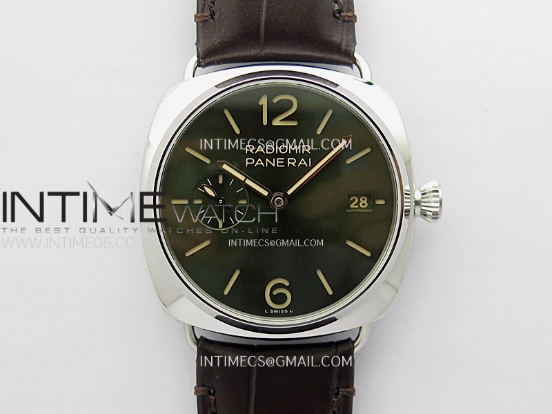 Radiomir PAM1294 Z 40mm SS VSF 1:1 Best Edition Brown Dial on Black Leather Strap Asian P900