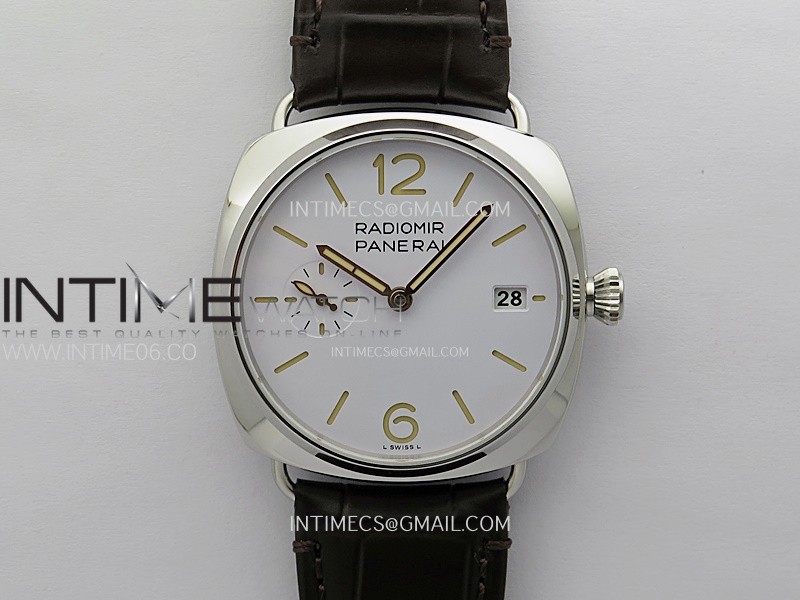 Radiomir PAM1292 Z 40mm SS VSF 1:1 Best Edition White Dial on Black Leather Strap Asian P900