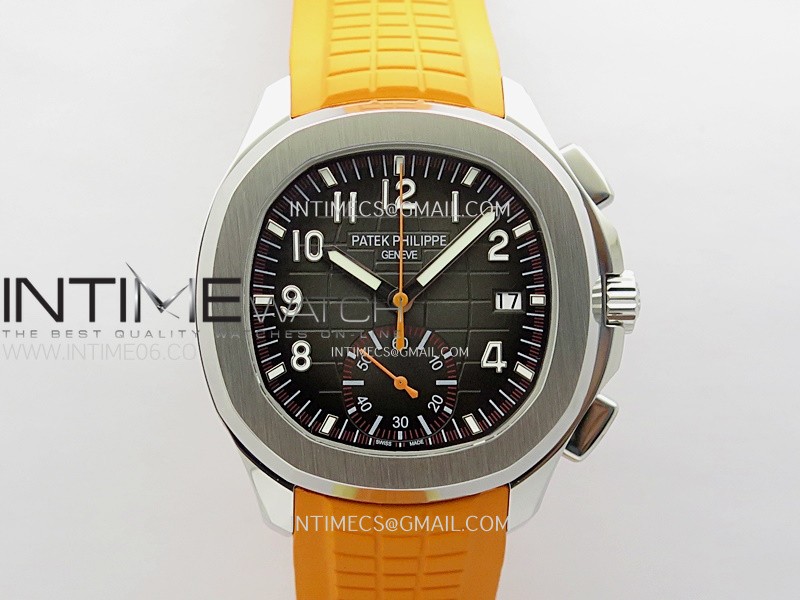 Aquanaut 5968 SS YLF Best Edition Gray Dial on Orange Rubber Strap A520