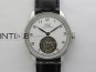 Portuguese Tourbillon SS AXF White Dial Sliver Numbers on Black Leather Strap