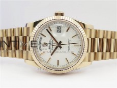 Day-Date 36 128239 RG BP Best Edition White Sticks Markers Dial on RG President Bracelet