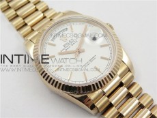 Day-Date 36 128239 RG BP Best Edition White Sticks Markers Dial on RG President Bracelet