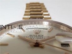 Day-Date 36 128239 RG BP Best Edition White Sticks Markers Dial on RG President Bracelet