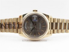 Day-Date 36 128239 RG BP Best Edition Gray Sticks Markers Dial on RG President Bracelet