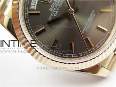 Day-Date 36 128239 RG BP Best Edition Gray Sticks Markers Dial on RG President Bracelet