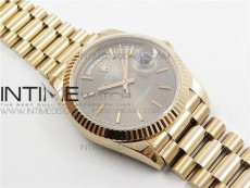 Day-Date 36 128239 RG BP Best Edition Gray Sticks Markers Dial on RG President Bracelet