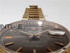 Day-Date 36 128239 RG BP Best Edition Gray Sticks Markers Dial on RG President Bracelet