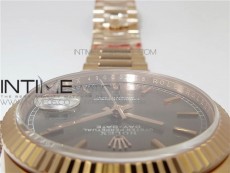 Day-Date 36 128239 RG BP Best Edition Gray Sticks Markers Dial on RG President Bracelet