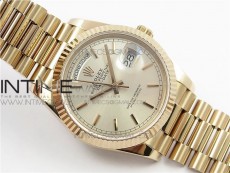 Day-Date 36 128239 RG BP Best Edition Silver Sticks Markers Dial on RG President Bracelet