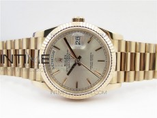 Day-Date 36 128239 RG BP Best Edition Silver Sticks Markers Dial on RG President Bracelet