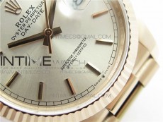 Day-Date 36 128239 RG BP Best Edition Silver Sticks Markers Dial on RG President Bracelet