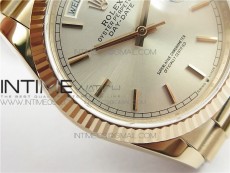Day-Date 36 128239 RG BP Best Edition Silver Sticks Markers Dial on RG President Bracelet