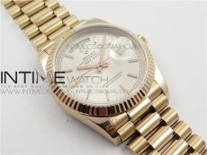 Day-Date 36 128239 RG BP Best Edition Silver Sticks Markers Dial on RG President Bracelet