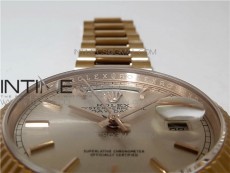 Day-Date 36 128239 RG BP Best Edition Silver Sticks Markers Dial on RG President Bracelet